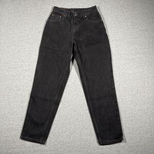 VTG Levi's 550 Relaxed Fit Tapered Jeans Womens 6 Petites Black Dark Wash Denim